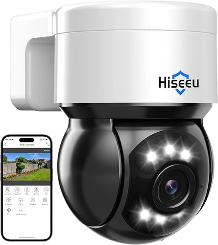 Miniatura 7 de Hiseeu 【4K Ultra HD】 Cámara PoE de 8MP, Cámara IP, Cámara de Torreta Domo con Detección de Vehículos Humanos, Audio Bidireccional, Acceso Remoto