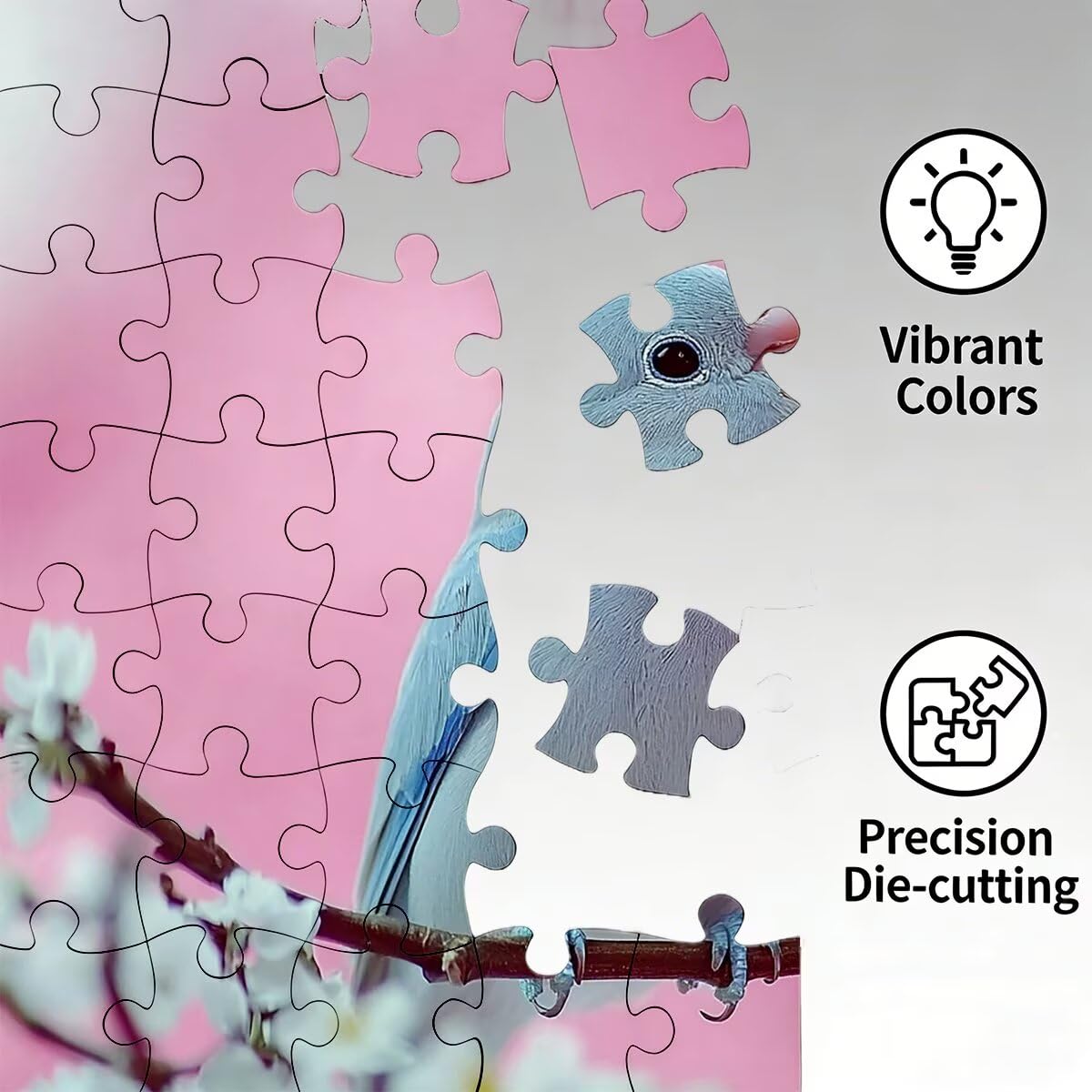 Puzzle 1500 elementów dla dorosłych, puzzle 1500 elementów ptaków, puzzle kwiatowe dla dorosłych z wykwintnym pudełkiem do pakowania, gry edukacyjne, duże drewniane puzzle na prezent dla kobiet obraz