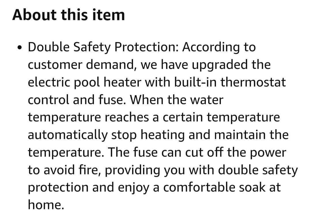 2/mo Finance BIRD WISH Electric Immersion Water Pool Heater with