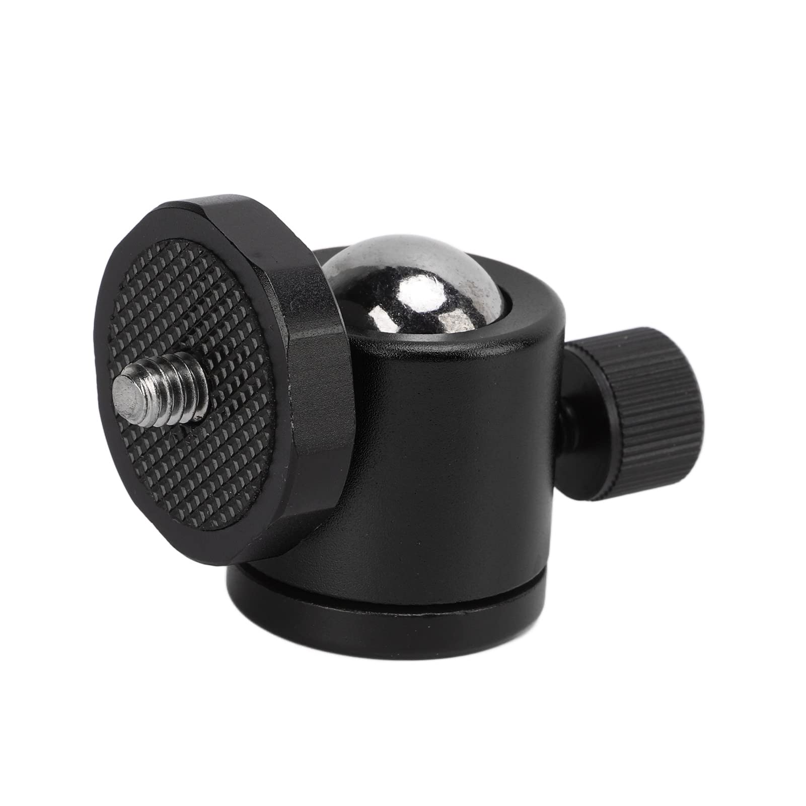 Tripod Ball Head, 360° Rotating Aluminum Alloy Camera Mount with 1/4in Screw for Tripod SLR Camera, Small Size Lightweight (Black)