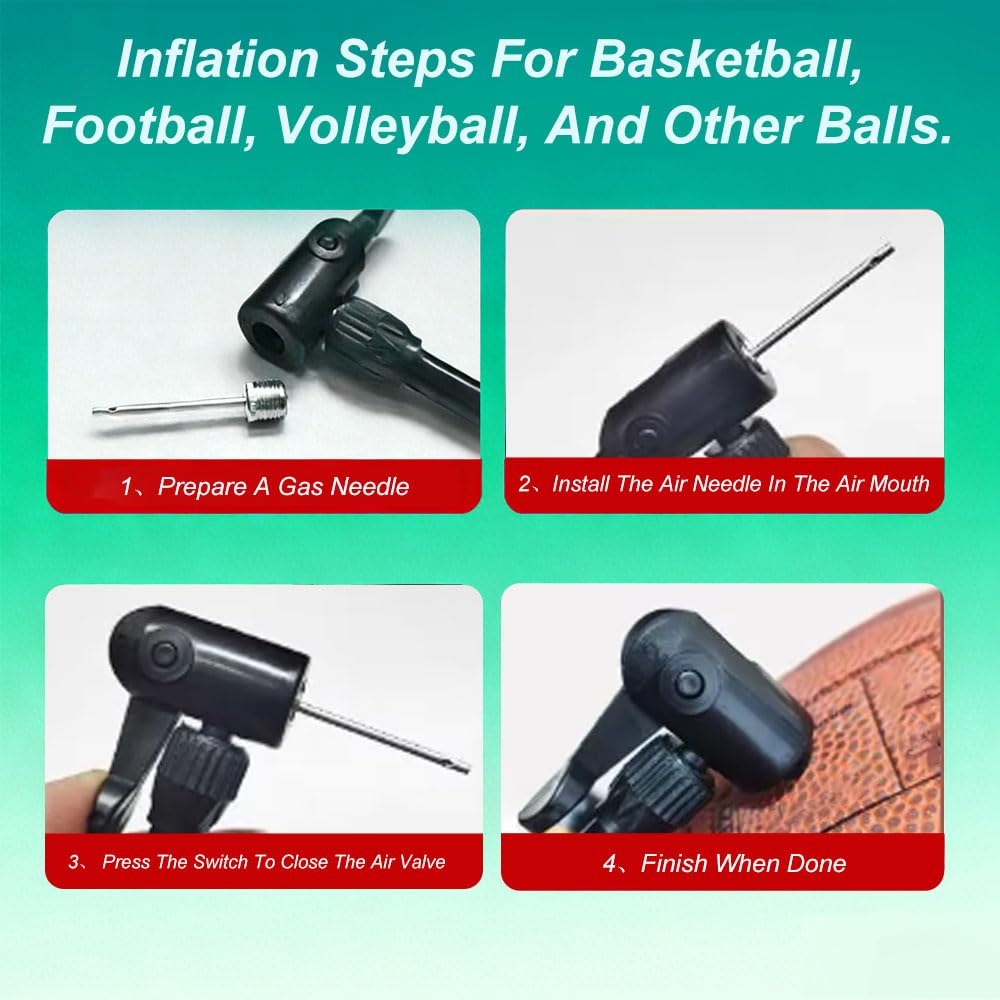 Bjotfhy 20 PCS Aiguilles de Pompe à Ballon, Aiguilles de Pompe à Air, avec 2 Buses en Plastique, pour Football, Basketball, Volley-Ball, Rugby Ballons - 5