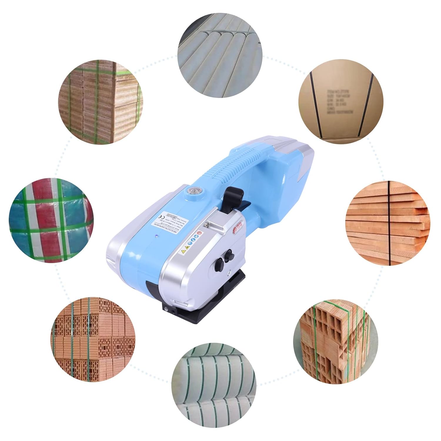 Box Pallet Packaging Baler,Powered Banding Tools,Electric Strapping Machine for 1/2-5/8in PP PET Straps,Handheld Strapping Tool,Portable Baler for Plastic Tensioner Baler Packaging Box Pallet JD13-16
