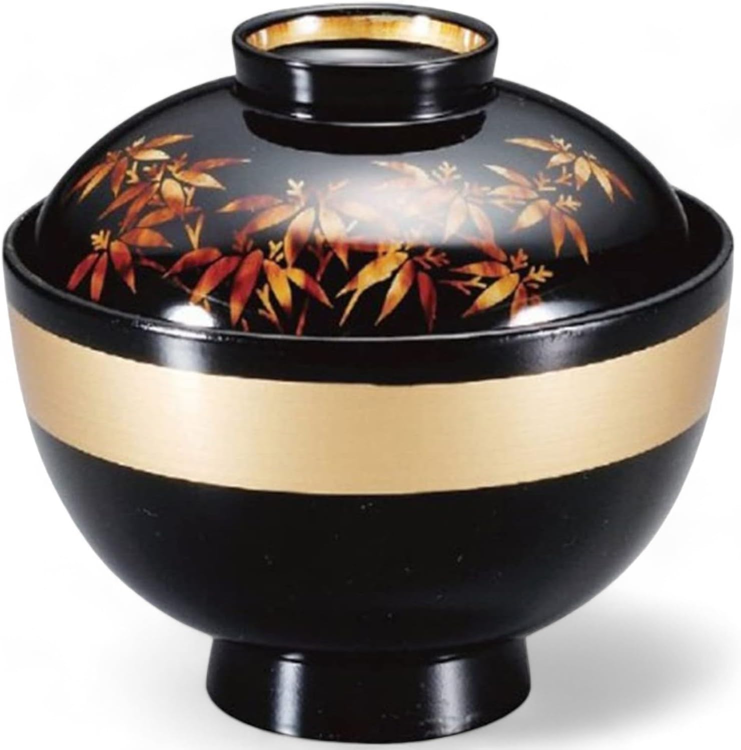J-kitchens Miso Soup Bowl Shokumi Round Bowl, Gold Belt Kinasa, 4.0 x 3.8 inches (10.1 x 9.8 cm), Made in Japan