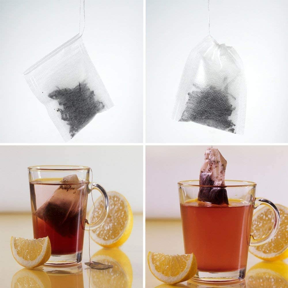 1000/2000Pcs Bustine di Tè di Carta Filtro Bustine di Tè Usa E Getta per Il Tè Sfuso Infusore Bustine di Tè di Caffè Bustine di Tè Vuote con String Guarire Sigillo