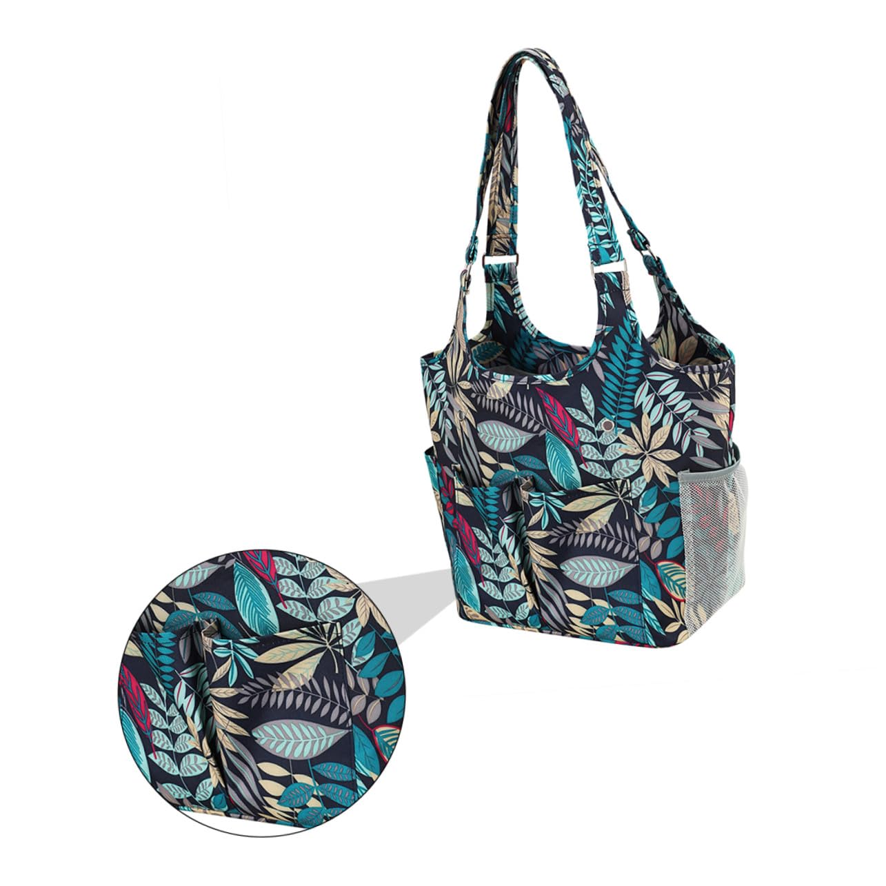 Bolsa de Almacenamiento para Tejer y Organizador de Hilo de Lana Múltiples Bolsillos, Azul, Resistente 600d Oxford, para Manualidades y Costura, Portátil y Duradera, Adecuado