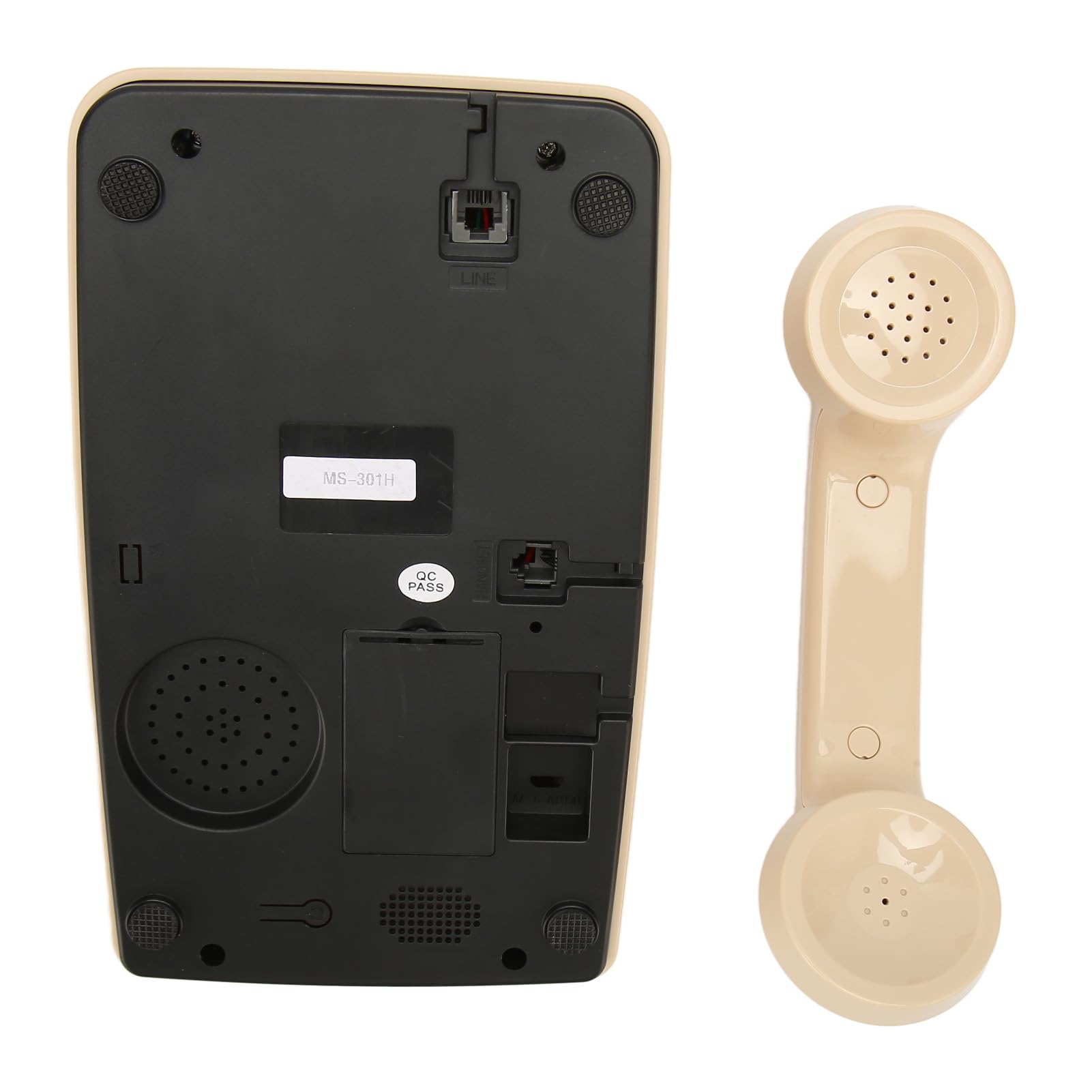 Generic Telefon Obrotowy w Stylu Retro Elegancki Telefon Stacjonarny w Stylu Vintage z Mechanicznym Dzwonkiem do Użytku Biurowego, Domowego i Hotelowego (Beżowy)