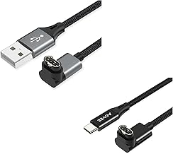 AGVEE USB Angled 90 Degree Charging Cable and USB C Cable for Garmin Smart Watch