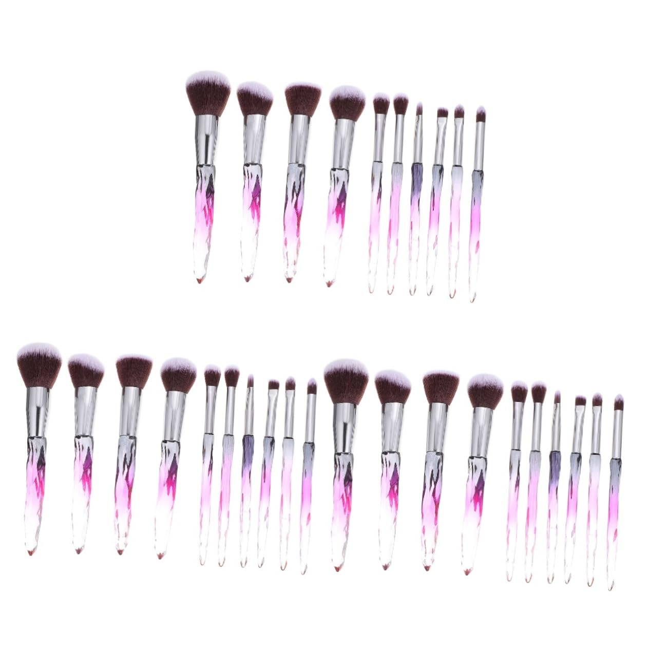 Healeved 30 Pcs Poignée En Plastique Pinceau De Maquillage Kit De Brosse À Poudre Filles Pinceau De Maquillage Pour Les Yeux Poudre Pour Le Visage Pinceau De
