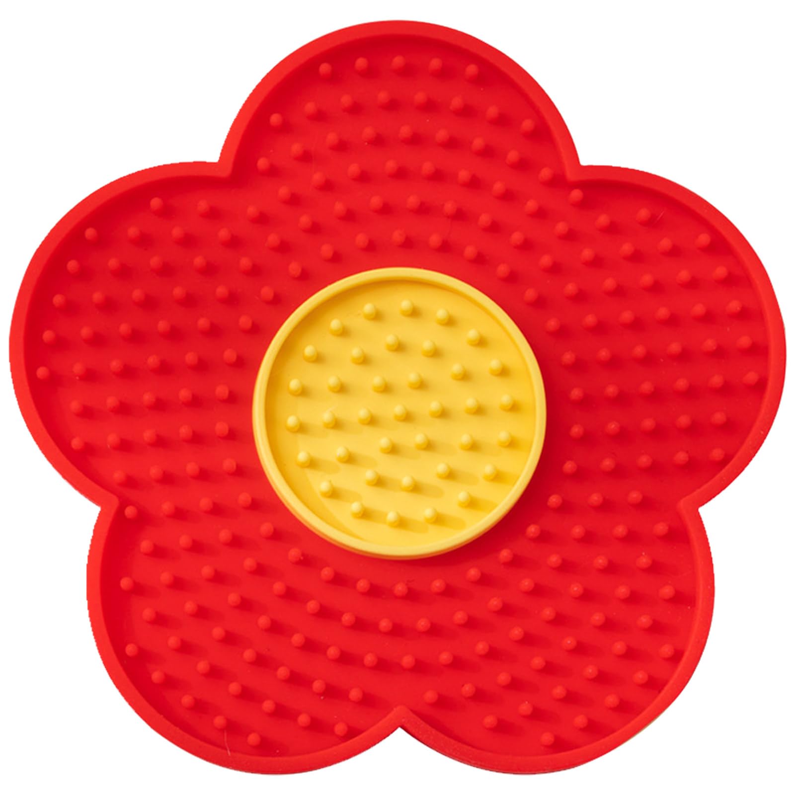 Maxtonser Cats Lick Pad With Suctions Cup Slow Feeders Licking Mat Flower Shape Silicone Pad With Suctions Cup Dog Licking Mat Si