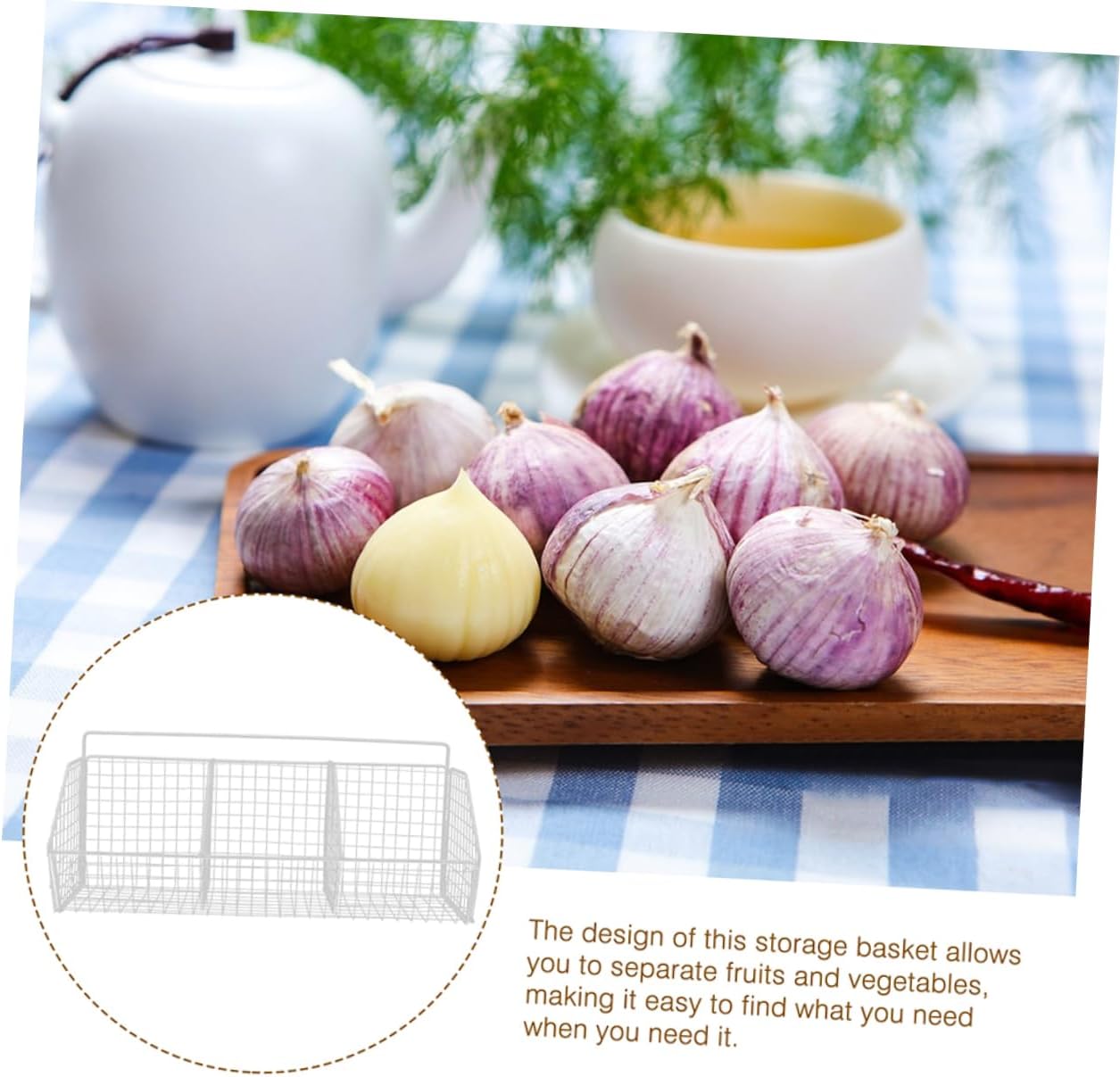 2pcs Wall Hanging Basket Carbon Steel Storage Organizer Kitchen Wall Mounted Vegetable Fruit Holder Space Saving Rack for Onions Potatoes Condiments