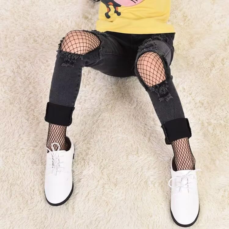 Girls' Rhinestone Fishing Net Socks 2pcs Rhinestone Bottom Socks Sparkle Tights4