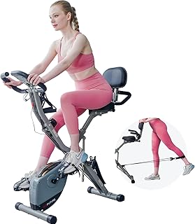 AceFuture 4-IN-1 Exercise Bikes for Home Use, Folding Indoor Stationary Cycling Bike with Arm/Leg Workout Bands,16 Levels Magnetic Resistance Fitness Bicycle with Hand Pulse and Phone/Tablet Holder