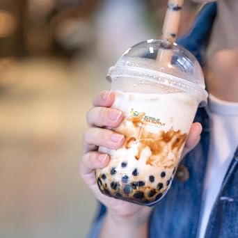 BUBBLE TEA SUPPLY 2 bags 80-90 drinks of Boba Powder Variety for Tapioca Pearls Fruit Milk Tea Bubbles Instant flavored drinks with brown sugar boba CREME BRULEE