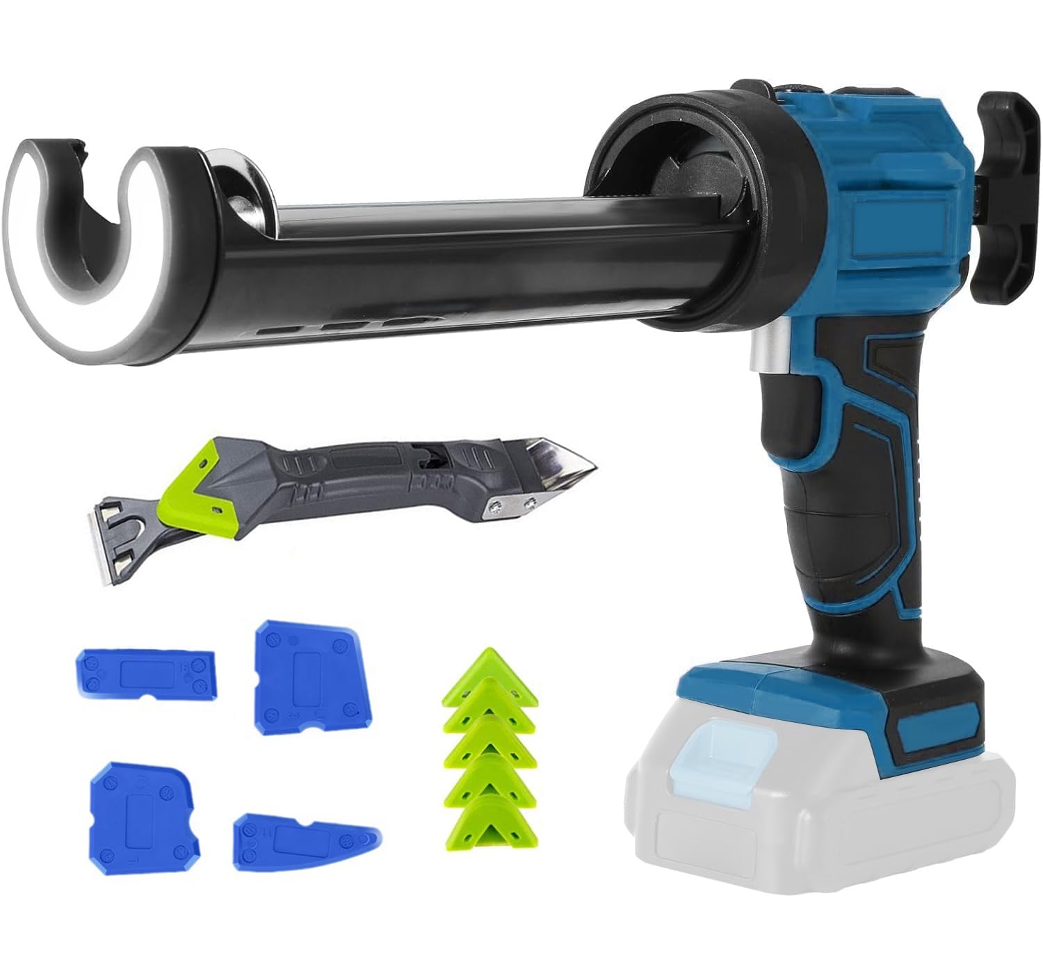 Pistola de Cartucho a Batería Compatible con Makita 18V Batería Sin batería | Pistola de Calafateo Eléctrica con 4 Velocidades Ajustables, Luz LED, Pistola de Silicona Sin Goteo para Llenado, Sellado