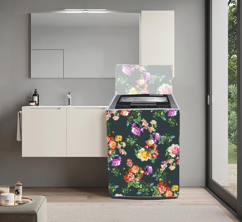 Image of Fully Automatic Top Load Washing Machine Cover Suitable For Samsung, Lg, Godrej, Whirlpool 6.5Kg, 7Kg, 7.5Kg, 8Kg, 9Kg, 10Kg, 11Kg ( 58Dx60Wx94H ), Waterproof Cover, Dark Green.