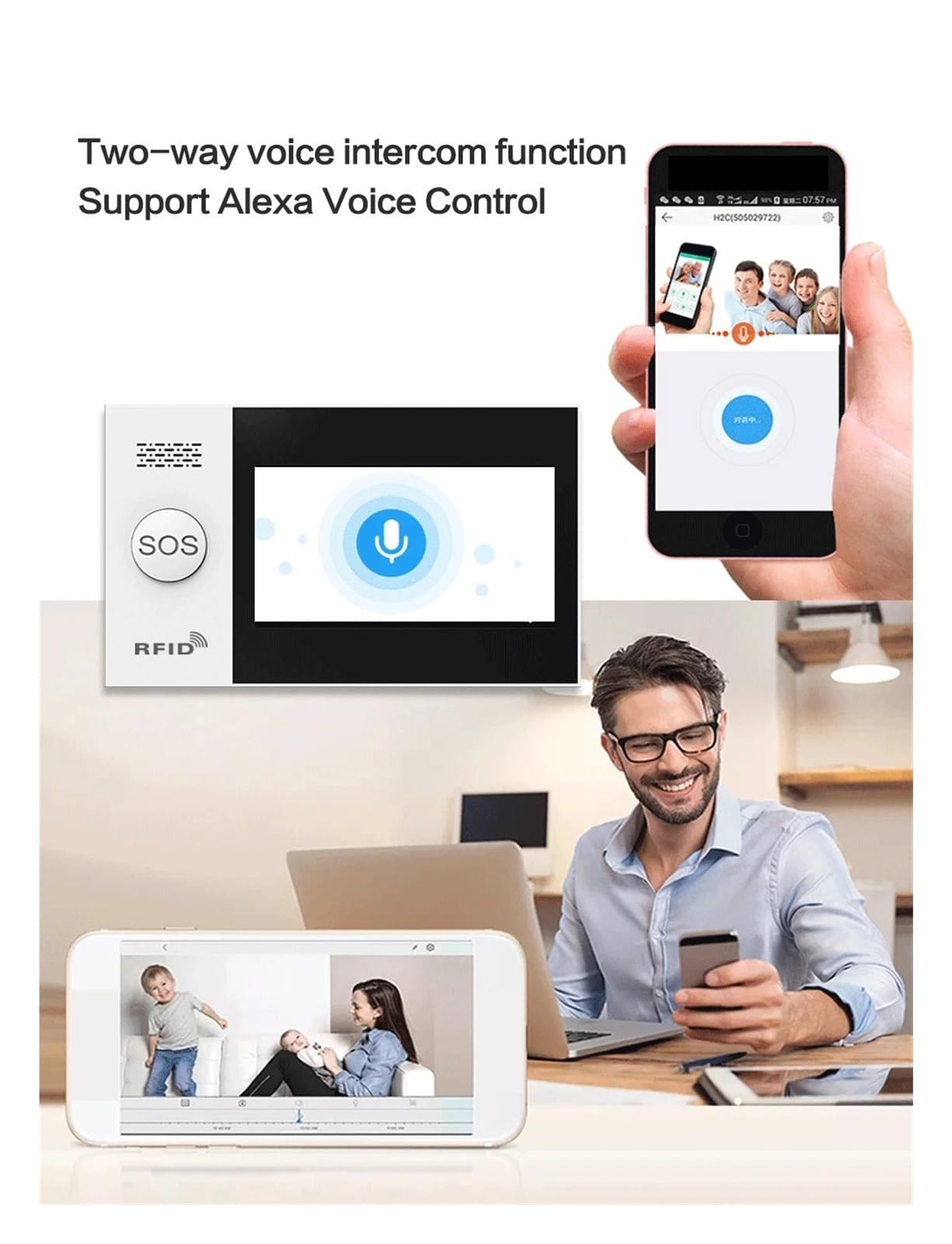 Sistemi Allarme Casa Di Allarme Antifurto WiFi Wireless For APP Domestica Con Telecomando Kit Fai Da Te Tuya Smart Life(C)