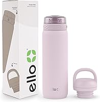Vista 101 de Ello Cooper Twist - Botella de agua de acero inoxidable de 32 onzas con tapa para beber A prueba de fugas Doble pared y aislada al vacío Asa