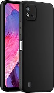 HULLIN Colourful Silicone Mobile Phone Case, Suitable for Realme C11 (2021) (6.52 Inches) - Black
