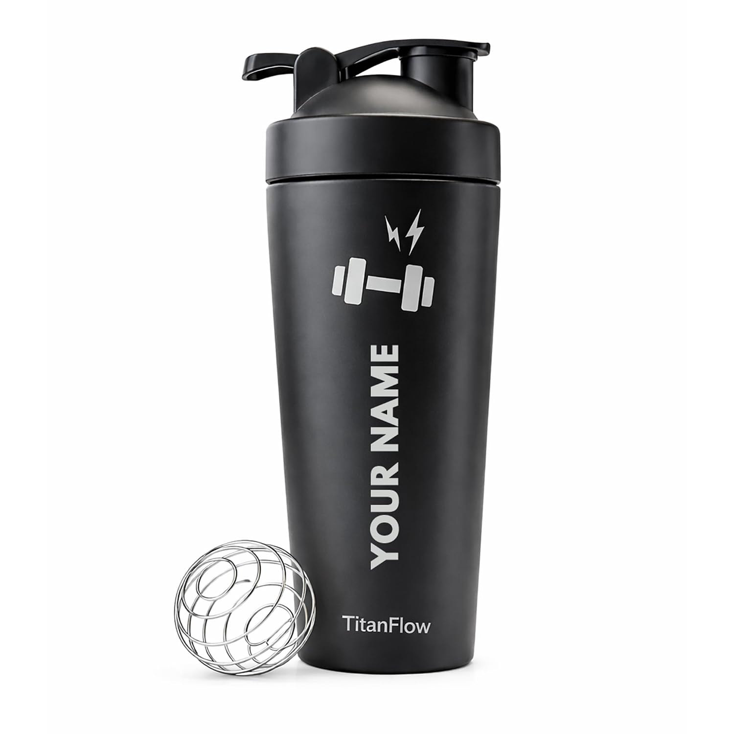 Foundation Gift Personalised Gym Shaker Bottle 750ml Stainless Steel | Custom Name Engraved Protein Shaker Bottle | Leak P...
