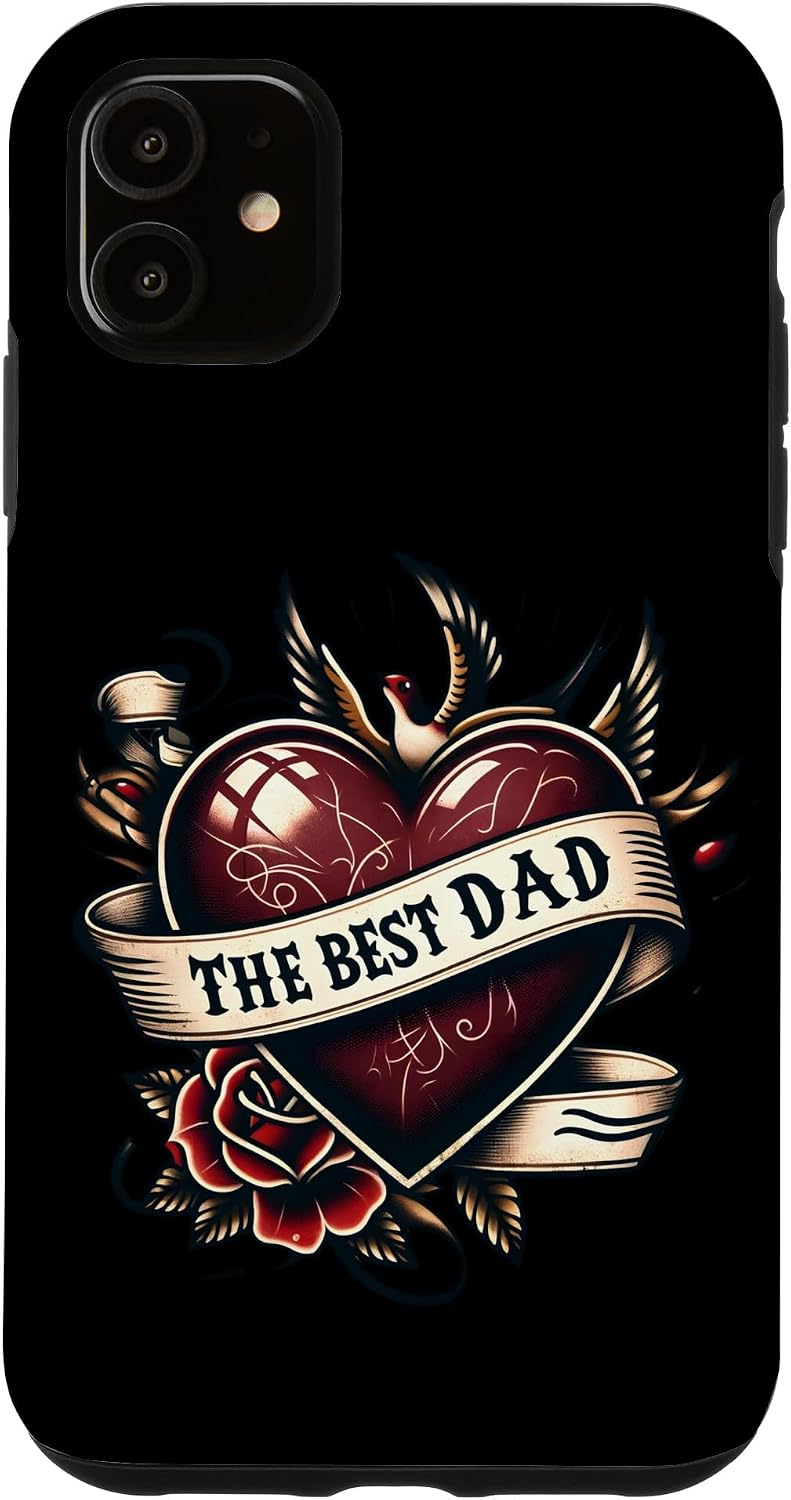 iPhone 11 Best Dad not only for Father's day Tattoo style Case