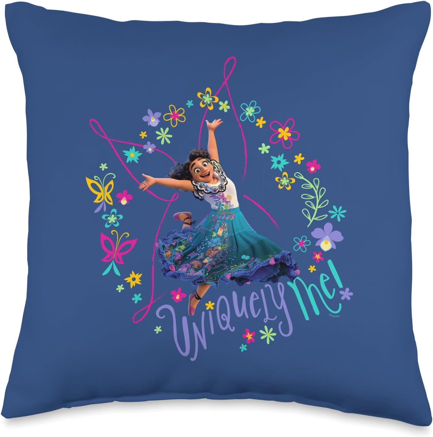 Disney Encanto Mirabel Uniquely Me Pink Butterfly Throw Pillow