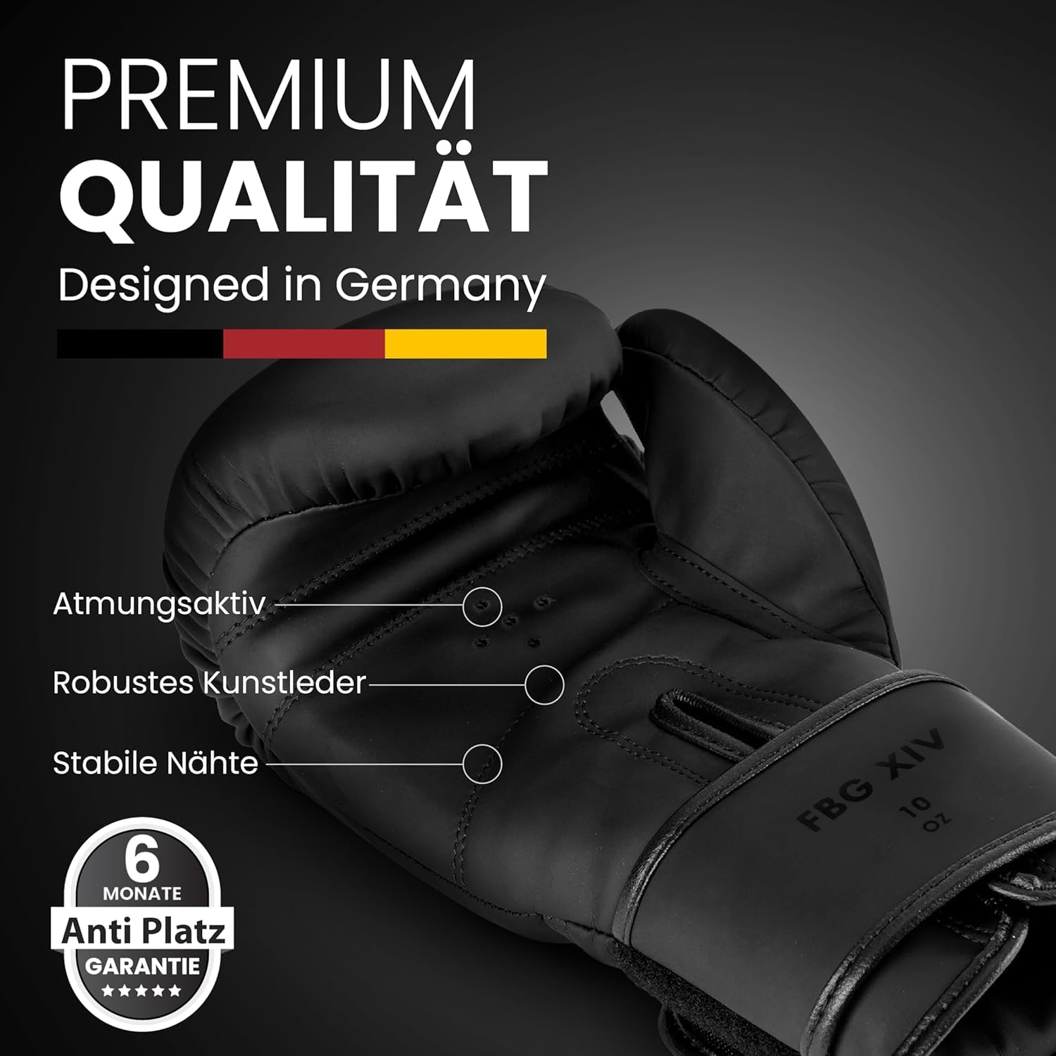 FIGHTR® Starter Set Boxen | Set aus Boxhandschuhe Boxbandagen Mundschutz für Boxen, MMA, Muay Thai & Kickboxen | Größen 8-16 oz, inkl. Tragetasche