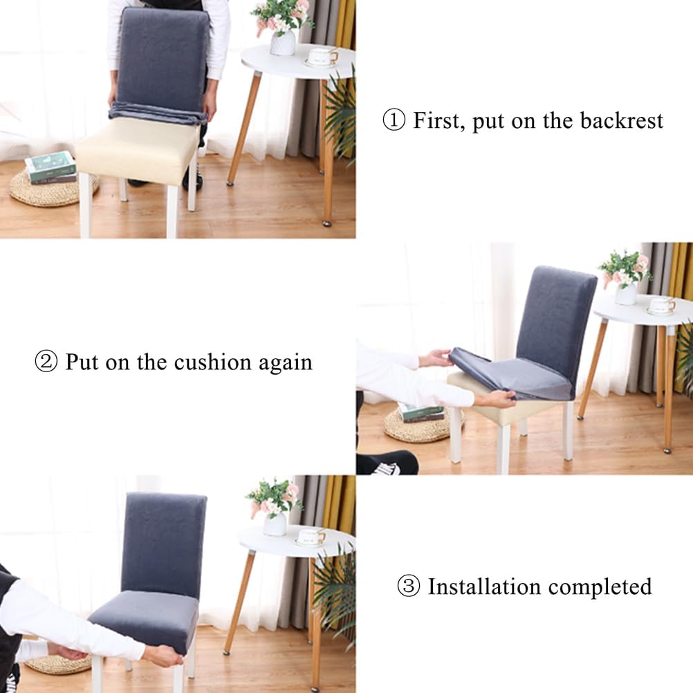 Greyb,4pcs, Dining Chair Cover Set of 2/4 Short/High Back Chair Slipcover Seat Protector Slipcover Chair Protector for Dining Room Wedding Hotel Banquet Party Kitchen Home