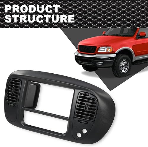 Miniatura 9 de Nuevo negro central Dash Radio Air Vent Bisel Trim compatible con Ford F150 Expedition 1997 1998 1999 2000 2001 2002 2003