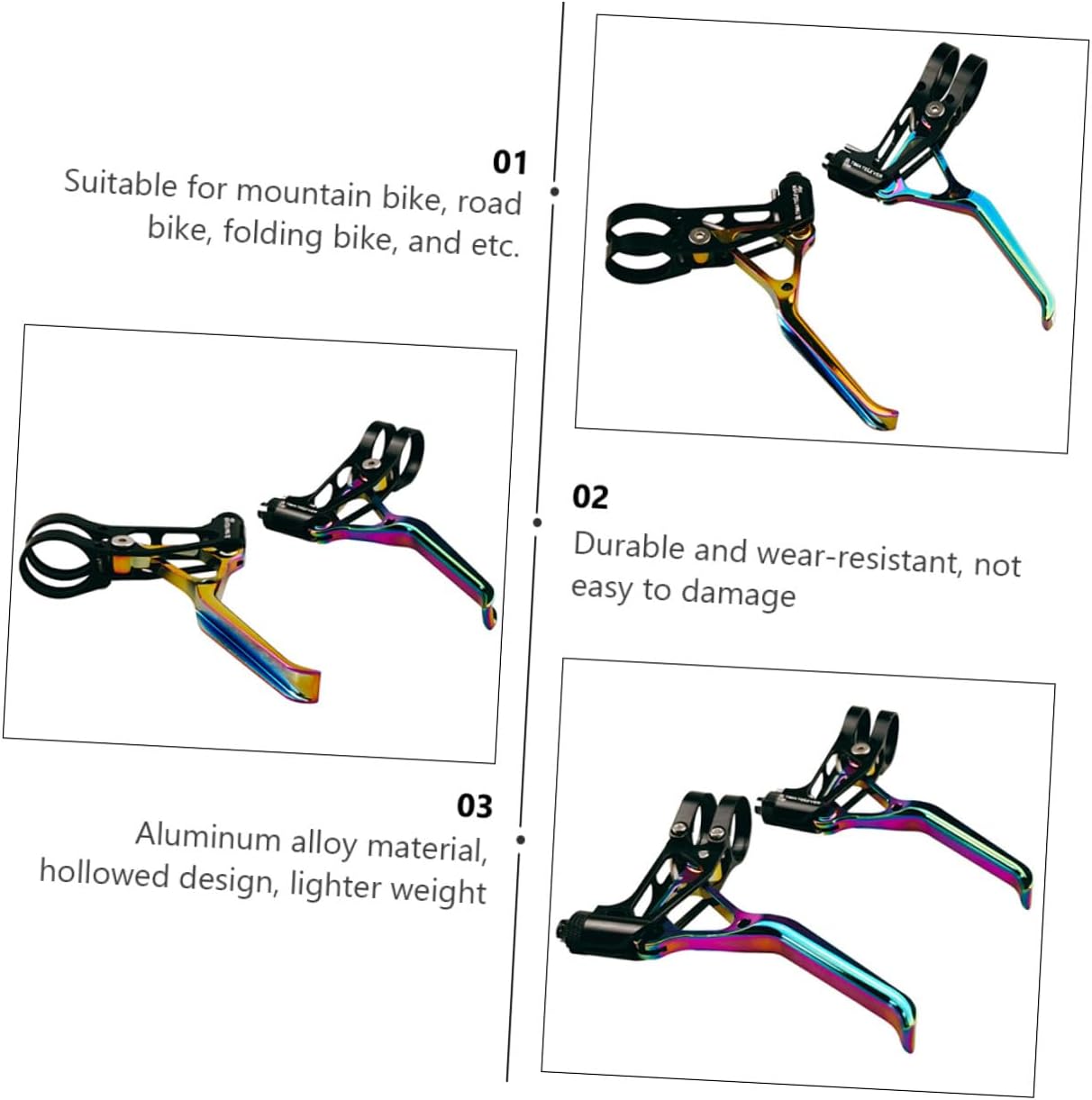 Milisten Aluminum Alloy Bicycle Brake Lever Angled Brake Handle Ultra-Light Hollow Road Bike Brake Handle Replacement for Cycling Parts Accessories