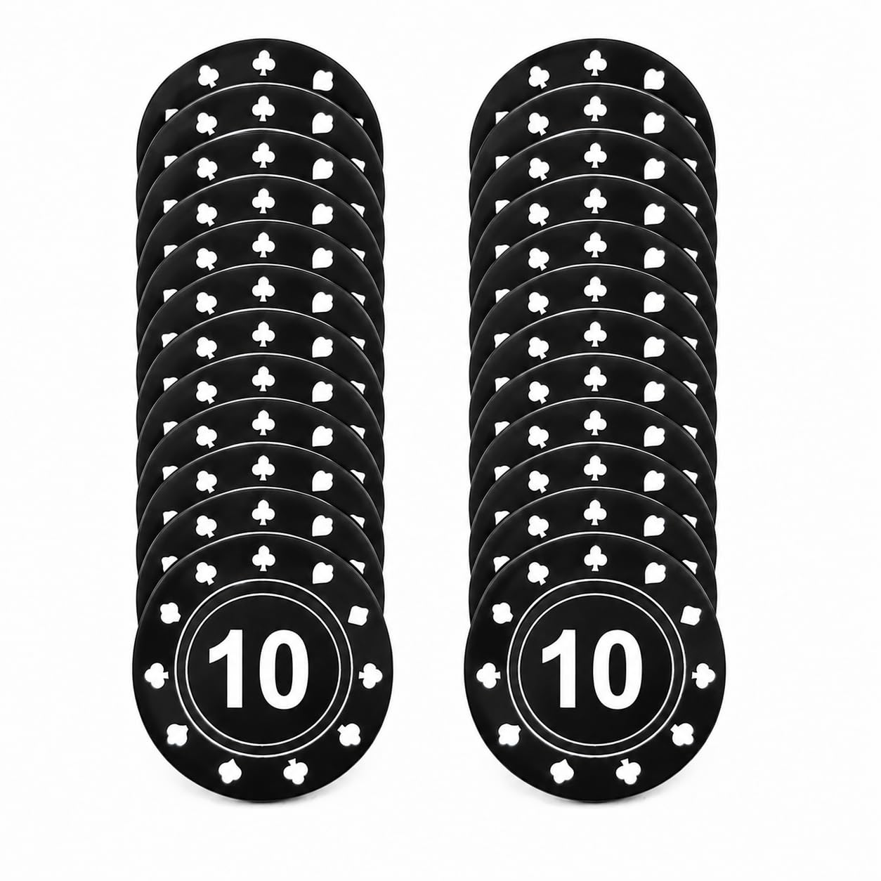MOREL Plastic Counting Counter Poker Coin Chips Black 10 Number Printed Useful for Restaurant Casino Party Board Games Rummy|Pack of 50|-image-20