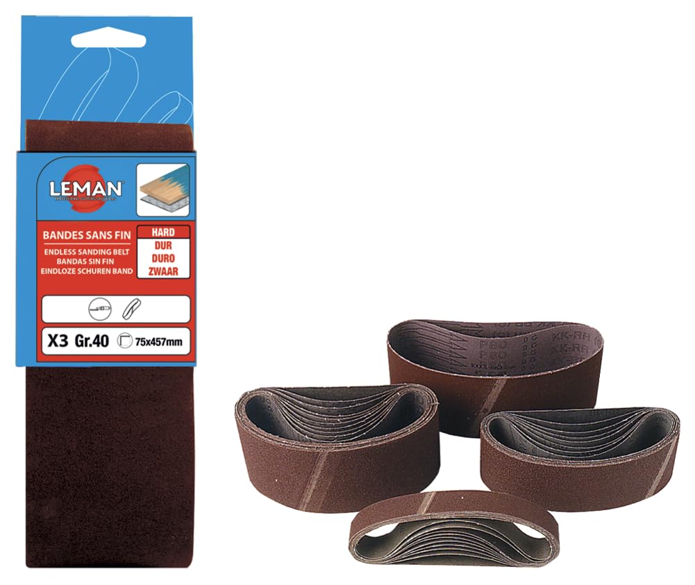 Leman - Lot de 2 bandes toile pour machine stationnaire 150 x 1219 mm Gr. 40 pour bois - 7112140 - Leman