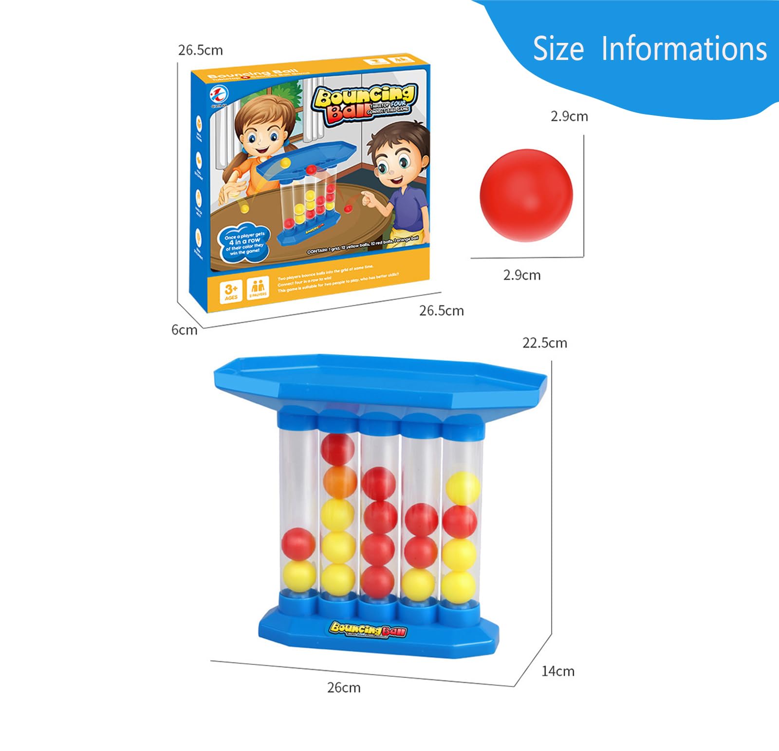 Yhjxly Bouncing Ball Table Game, 4 Shots Desktop Bouncing Toy - Image 2