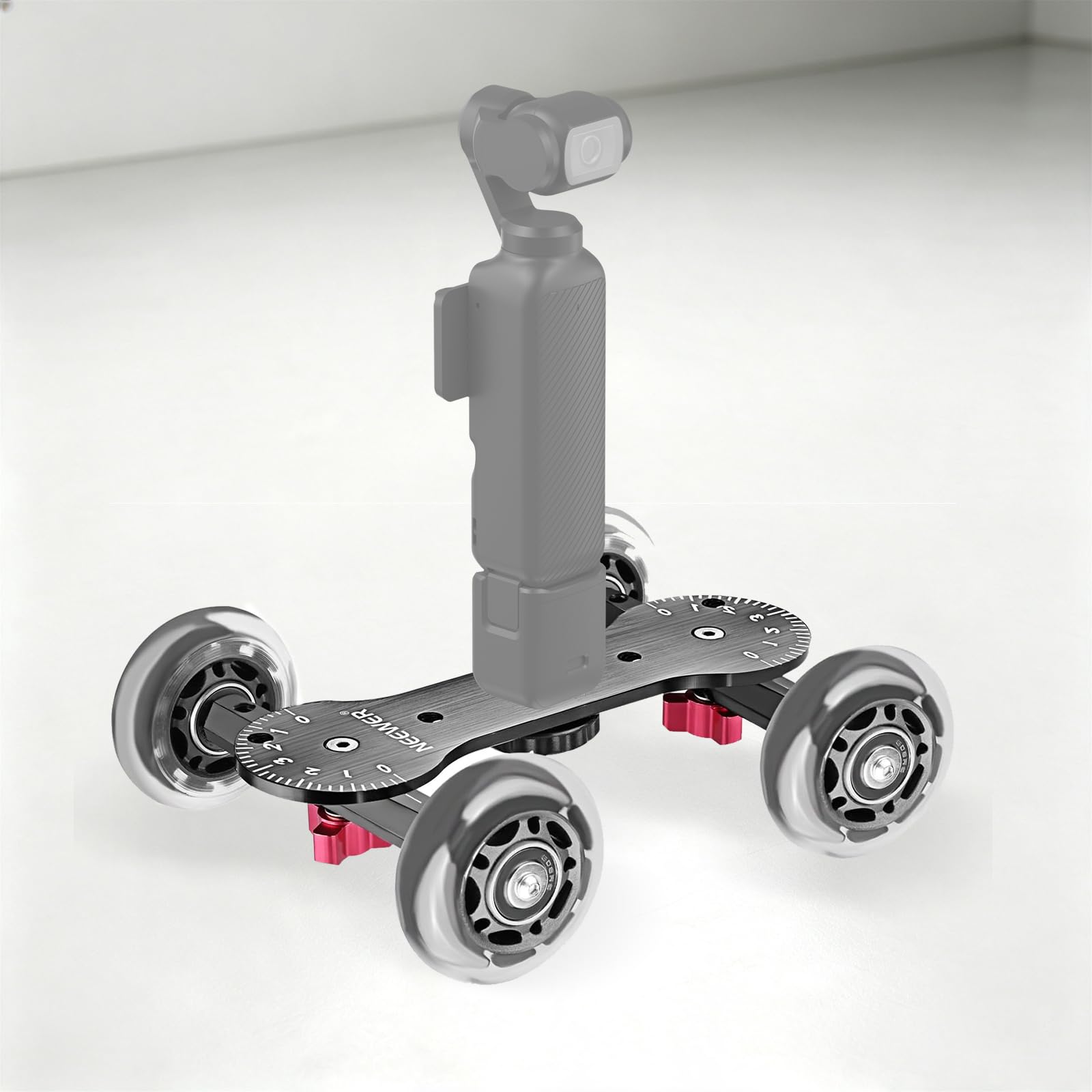 Neewer Skalowany stolik do aparatu Dolly Slider z 22 funtów/10 kg, nośność deskorolkarza, aluminiowe pręty obrotowe gumowe kółka 1/4" 3/8" gwinty śrubowe do lustrzanek cyfrowych (czarny)