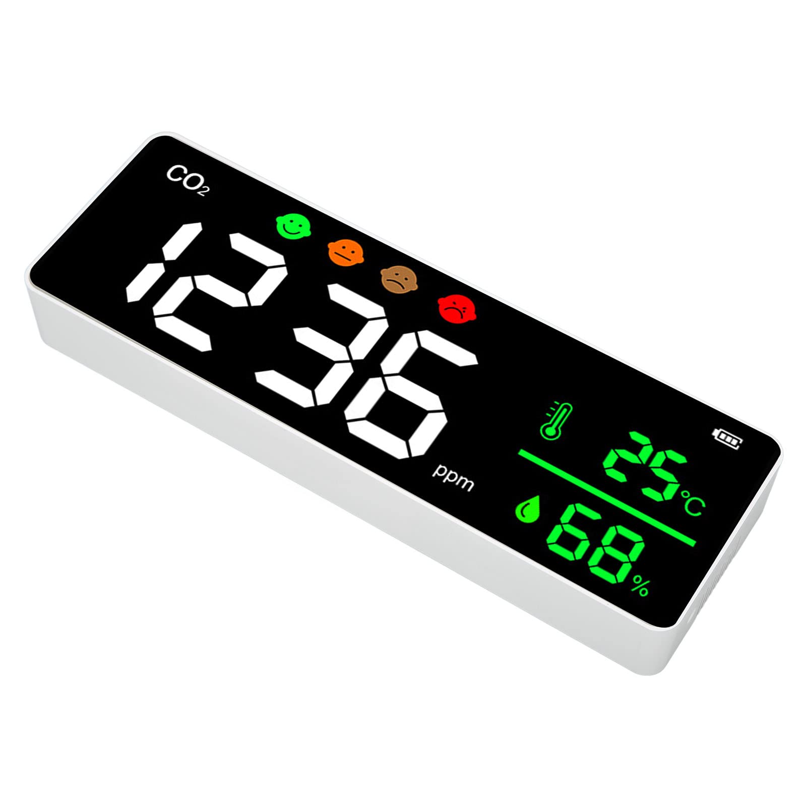 Écran LED Monitor de qualité d'air Digital CO2 Détecteur Murmage mural Température Humidité Memarme pour la maison Bureau de bureau