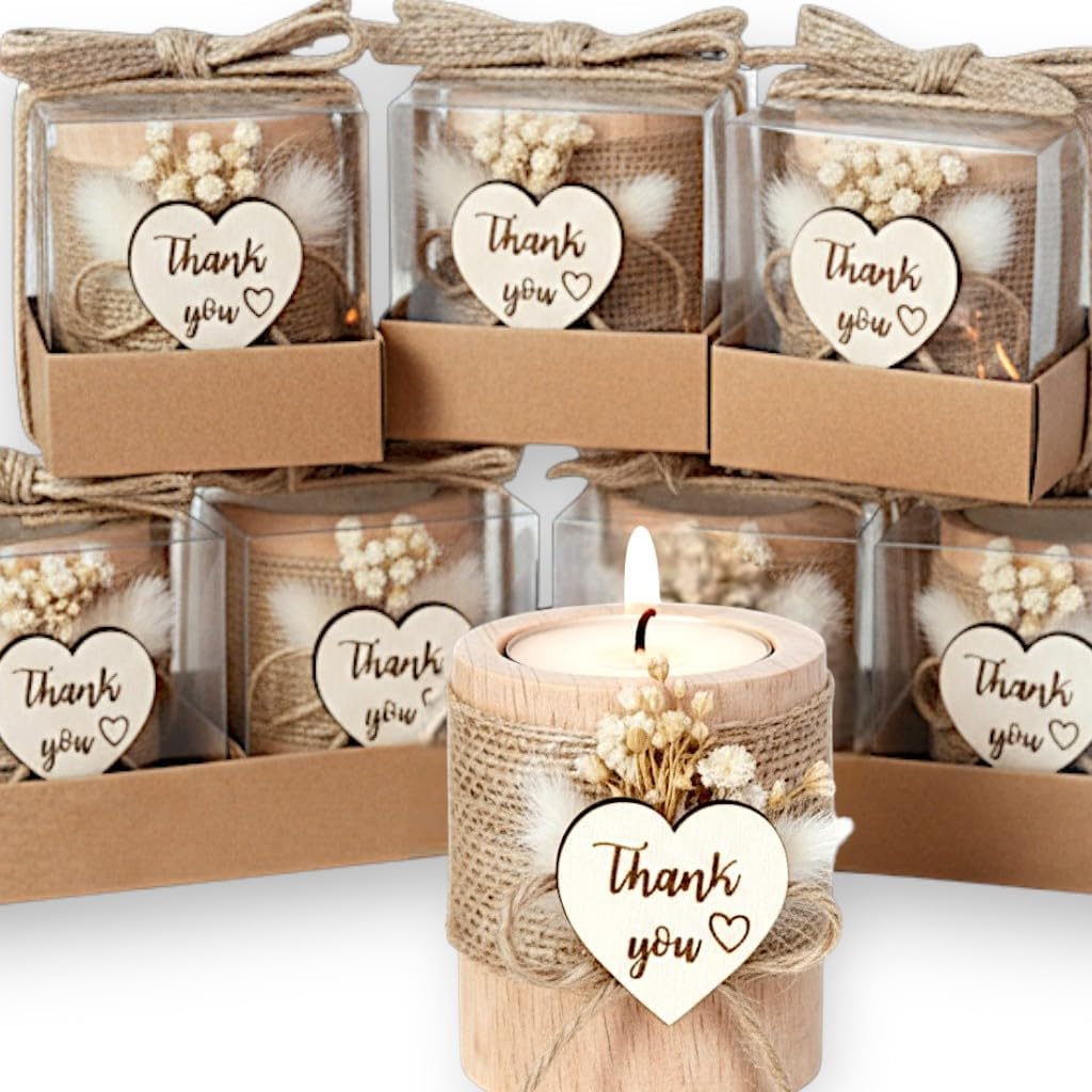 Candle Party Gifts Set 20 Pack Candle Holders for Guests Wedding, Baby Shower, Birthday, Thanksgiving, Adult Party Decorations