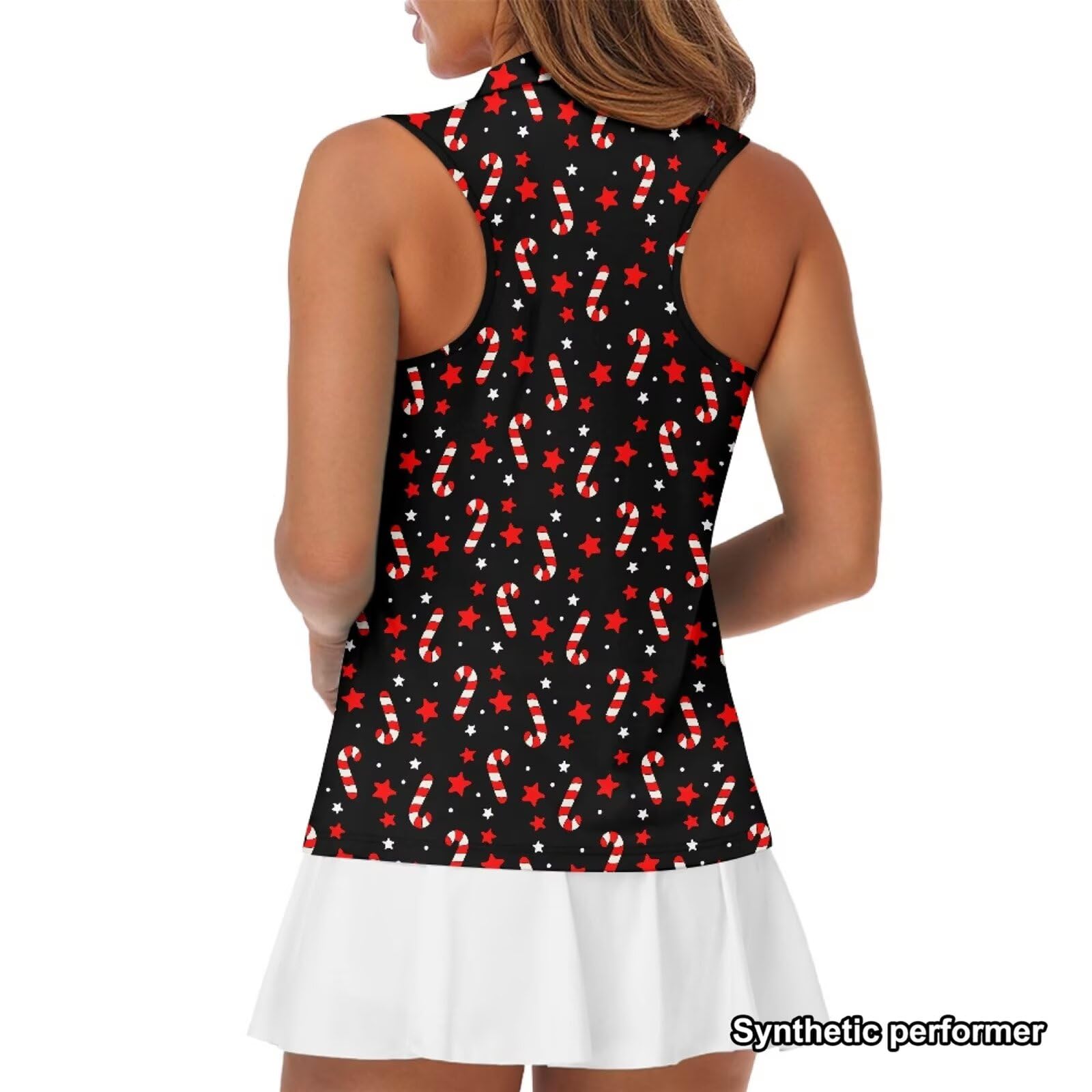 POLERO Chemises de golf sans manches pour femme avec col en V et col en V - Chemise athlétique décontractée