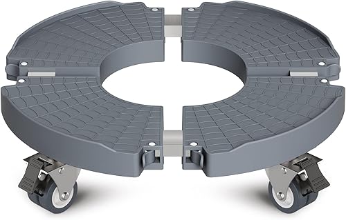 Vista 29 de Goovilla Soporte para plantas con ruedas resistente, 1 paquete ajustable de 15 a 22 plantas con ruedas giratorias bloqueables de 440 libras, soporte
