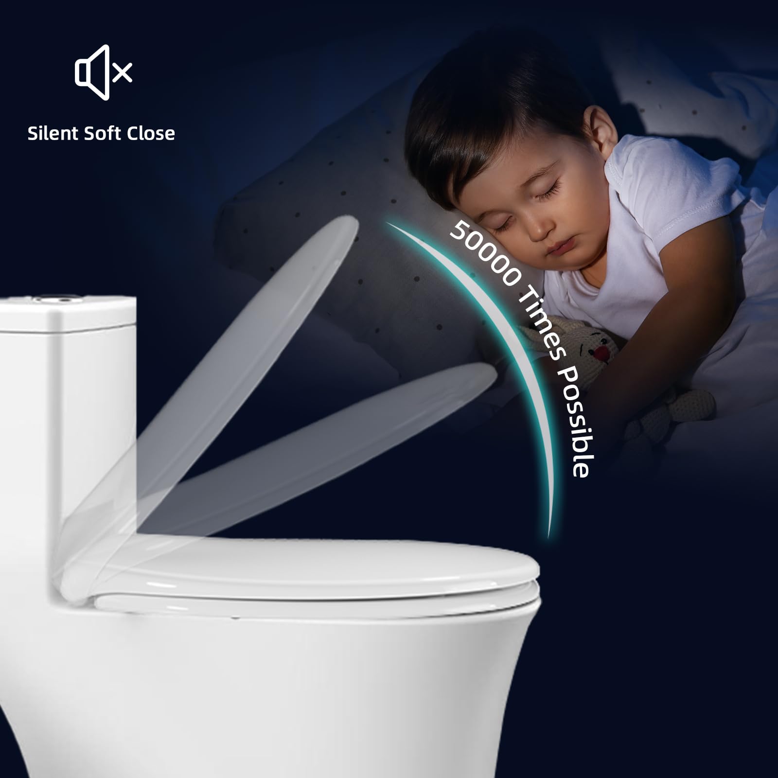 Toilettendeckel mit Absenkautomatik,Urea-Duroplast WC Sitz Quick-Release Funktion zur Einfachen Reinigung – Einfache Montage,bis 250 kg, aus Antibakteriellem Duroplast Klodeckel Urea-Duroplast