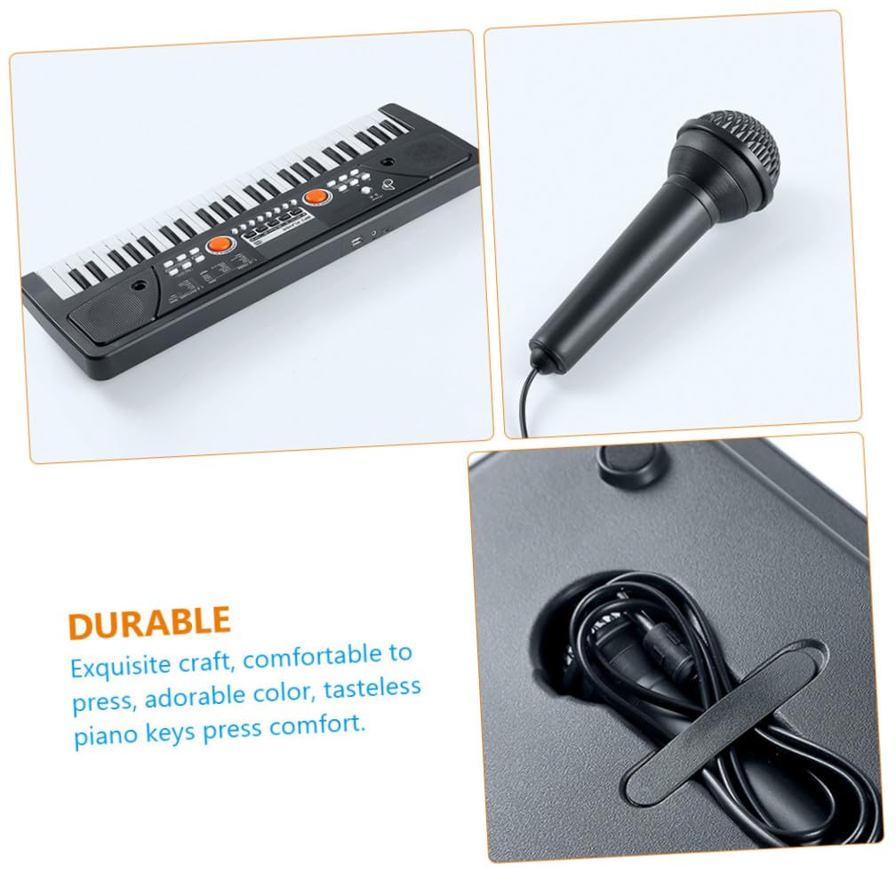 Hemobllo Tastiera Pianoforte Elettronica per Bambini 49 Tasti con Microfono Giocattolo Musicale in Plastica Superficie Liscia per Natale e Compleanno