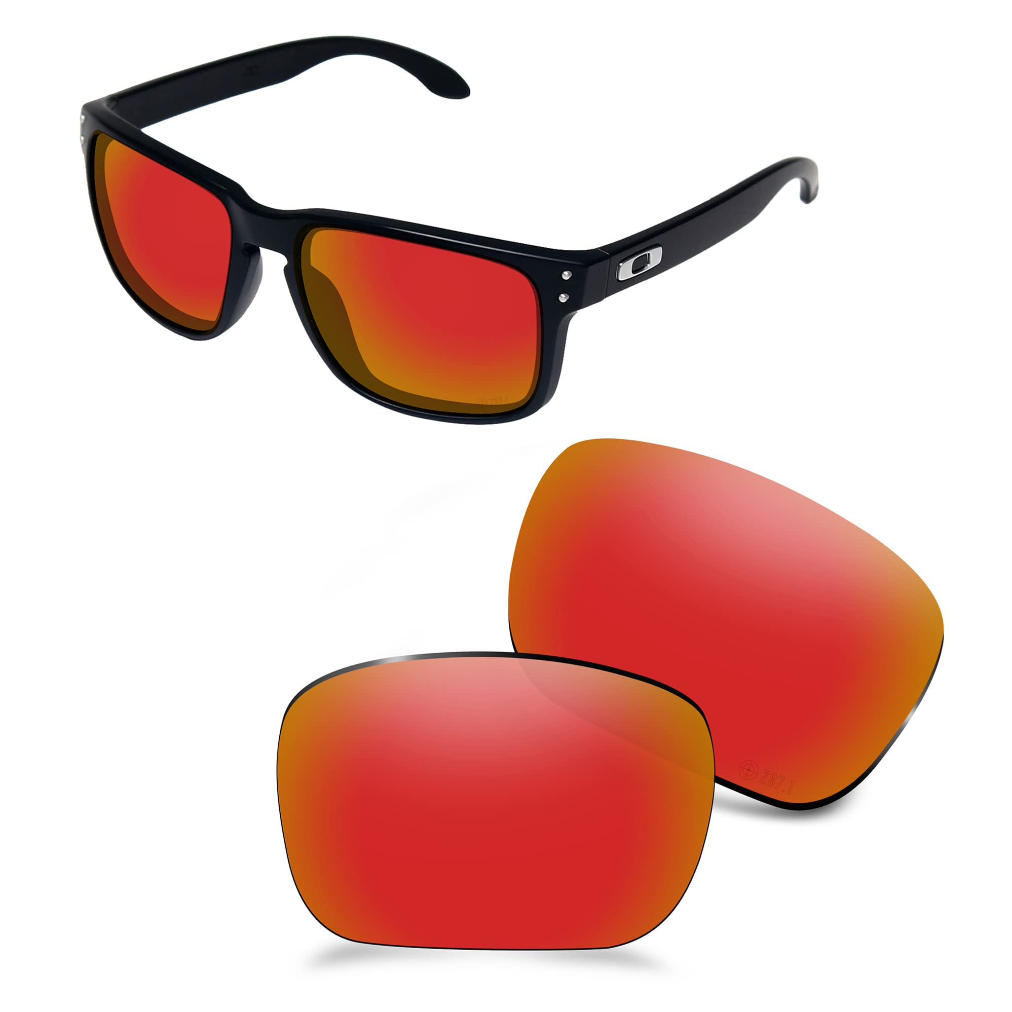 Aozan Men's Electric Crimson Ansi Z87.1 Polarized Replacet Lenses Compatible With Oakley Holbrook Xl Oo9417 Sunglasses
