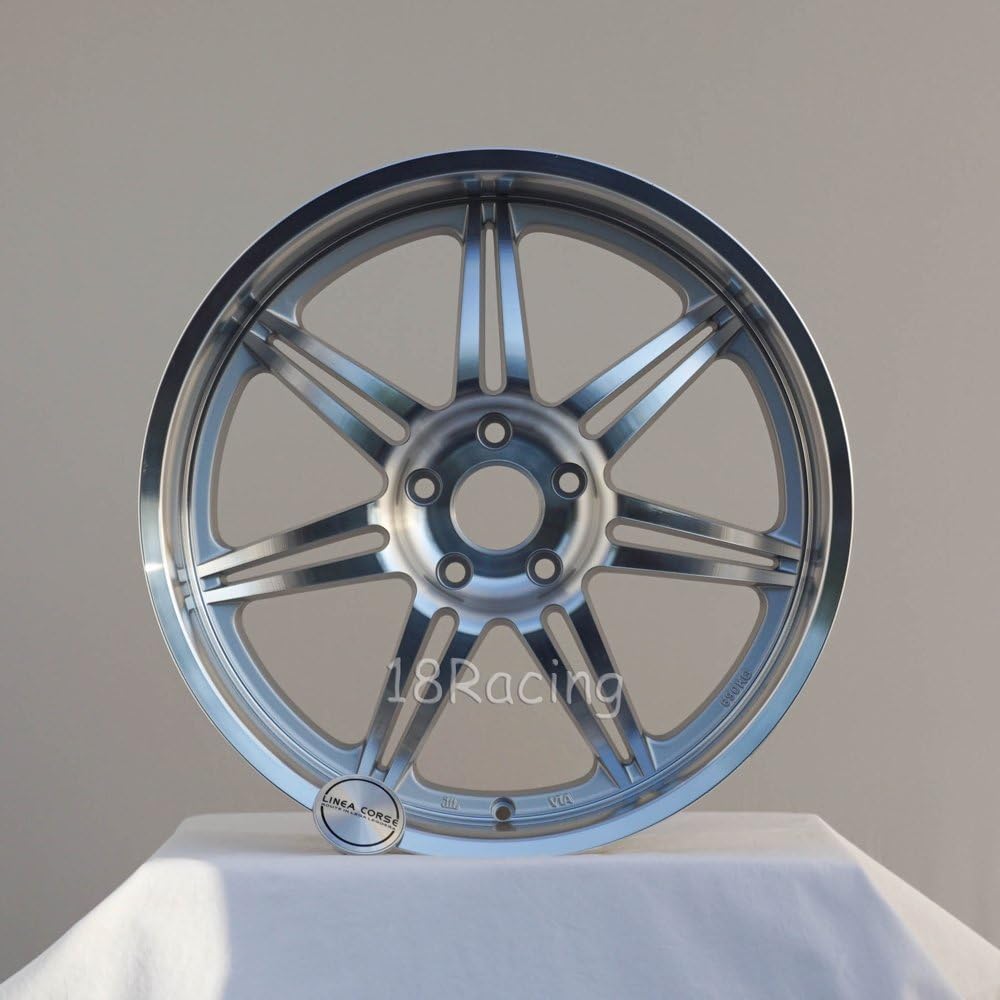 4 PCS LINEA CORSE WHEELS DYNA 19X10 5X114.3 38 73 FULL POLISH SILVER