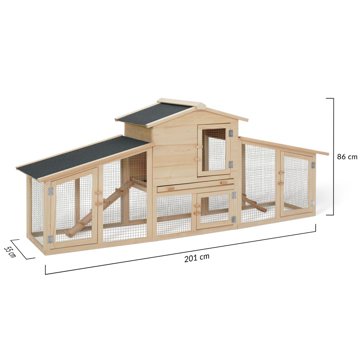Probache - Poulailler VIP avec clapier Double XXL en Bois