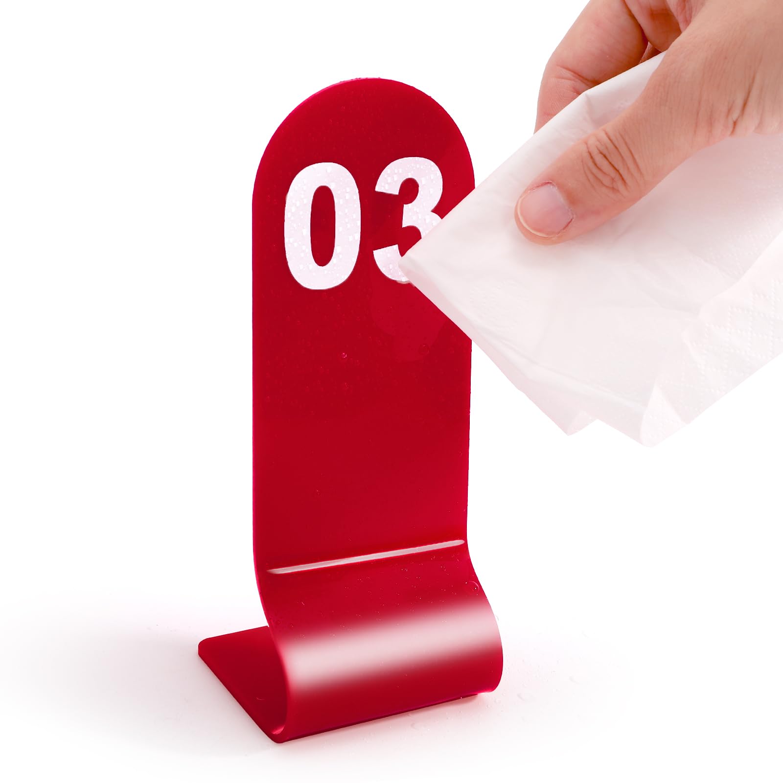 Okllen Numeri da tavolo da 1 a 30 rossi, numeri d'ordine in acrilico per ristoranti, double face, per matrimoni, feste, bar, banchetti