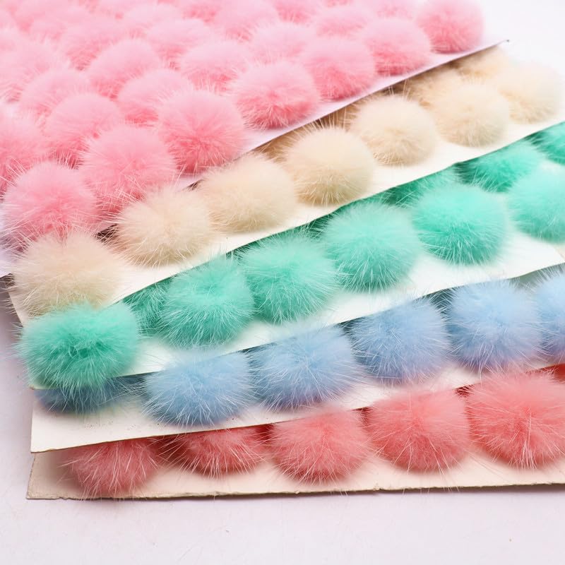 3 cm Pompon-Kugeln geeignet für Schlüsselanhänger Trim DIY Schmuck Handwerk Zubehör (Farbe: Weinrot, Größe: 30 mm, 80 Stück 1 Karte)