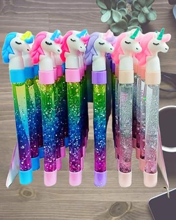 Fete Propz Unicorn Collection 6 Piece Beautiful Glitter Light Gel Pen Set for Kids