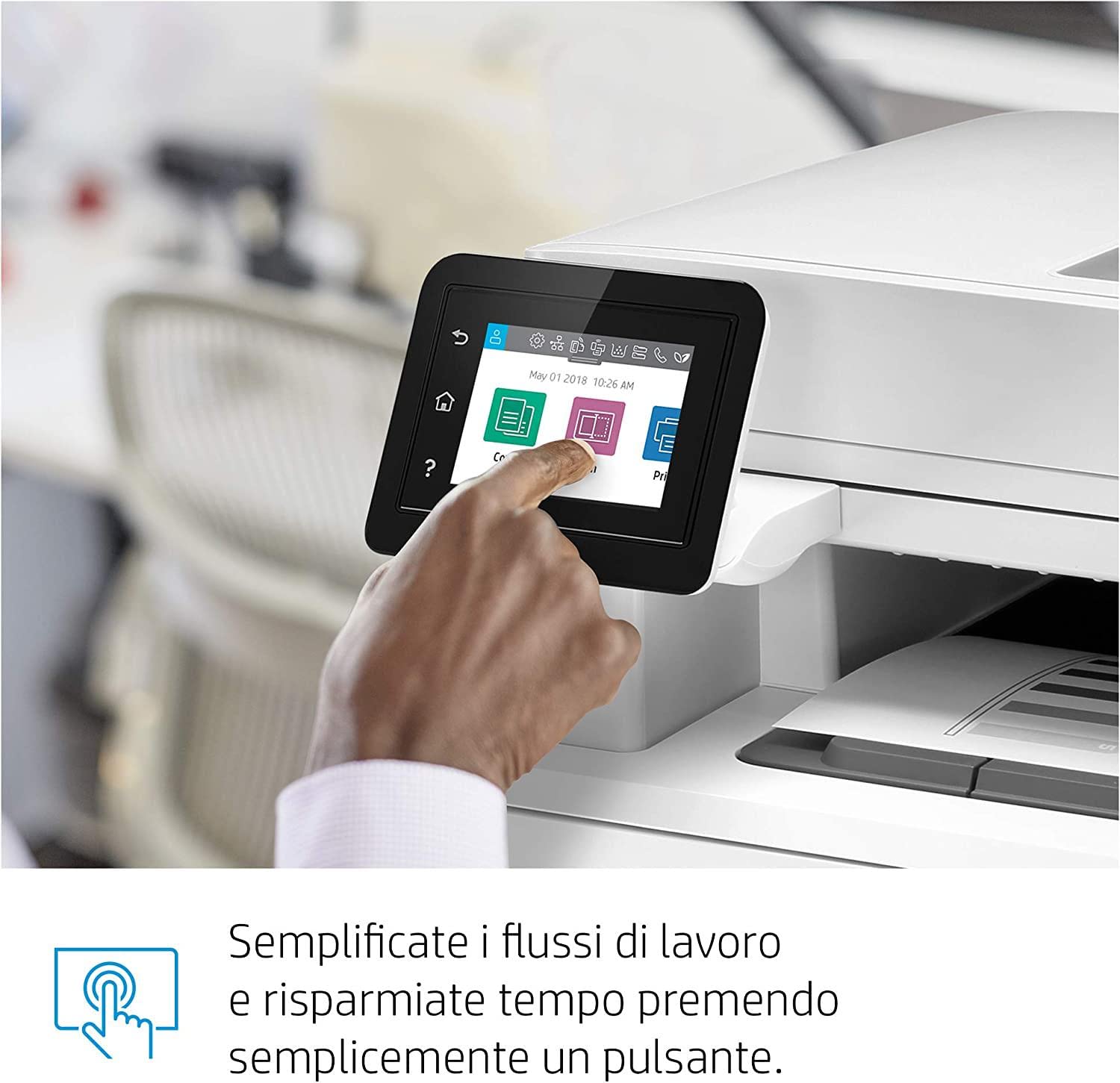 HP LaserJet Pro MFP M428fdw W1A30A Stampante Multifunzione A4 b/n 40 ppm Wi-Fi Ethernet USB 2.0 ADF Schermo Touch Bianca