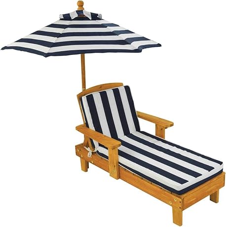 KidKraft Outdoor Wooden Chaise Lounge for Sun Protection