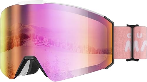 OutdoorMaster Falcon - Gafas de esquí para niños, lentes intercambiables magnéticas, protección UV, OTG, gafas de snowboard para jóvenes