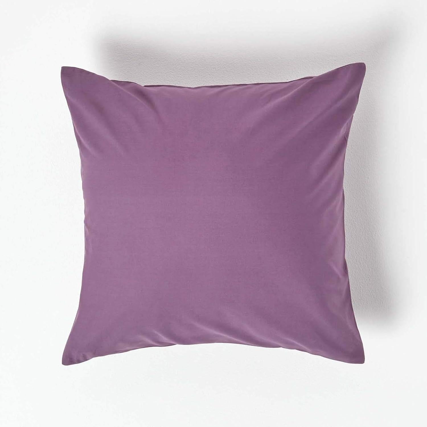 HOMESCAPES Purple Grape Pure Egyptian Cotton Euro Size Pillowcase 40 x 40 cm 200 TC 400 Thread Count Percale Equivalent Pillow Case with Zip Pack of 2