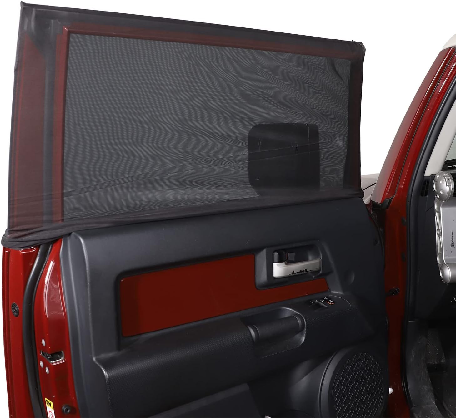 LLKUANG 100% Protection from Bugs for Toyota FJ Cruiser 2007-2021 Shade Breathable Mesh Car Curtains Door/Window Net Car Window Screens for Camping-2Pcs